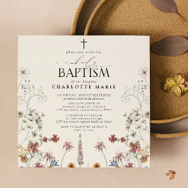 Bloementuin Heilig Doopsel Waterverf Wildbloem Kaart