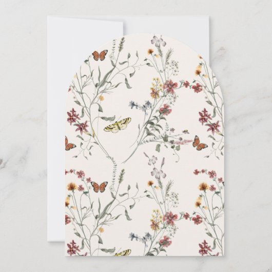 Bloementuin Heilig Doopsel Waterverf Wildbloem Kaart (Achterkant)