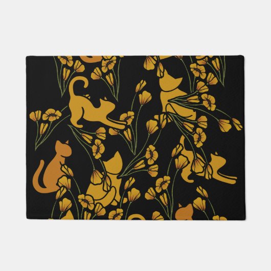 Bloementuin Katten Sinaasappel Tabby Cat Deurmat (Voorkant)