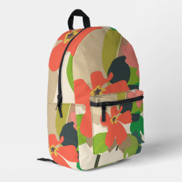 Bloementuin kleurblokken bedrukte rugzak