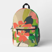 Bloementuin kleurblokken bedrukte rugzak (Voorkant)