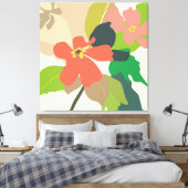 Bloementuin kleurblokken canvas afdruk (Insitu (Slaapkamer))