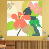 Bloementuin kleurblokken canvas afdruk (Insitu (Woonkamer))