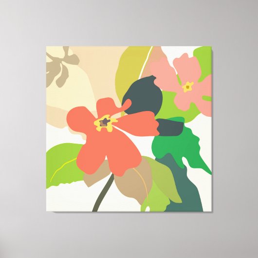 Bloementuin kleurblokken canvas afdruk (Voorkant)