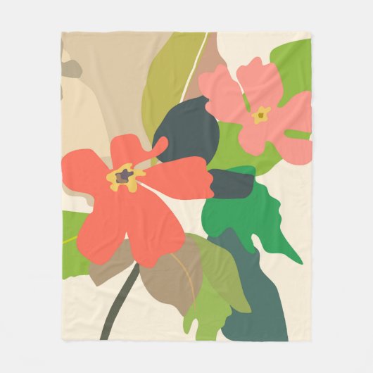 Bloementuin kleurblokken fleece deken (Voorkant)