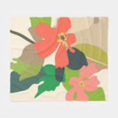 Bloementuin kleurblokken fleece deken (Voorkant (Horizontaal))