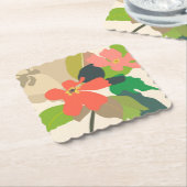 Bloementuin kleurblokken kartonnen onderzetters (Gebogen)