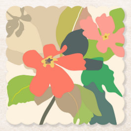 Bloementuin kleurblokken kartonnen onderzetters