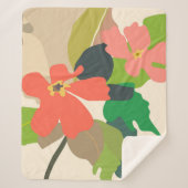 Bloementuin kleurblokken sherpa deken (Voorkant)