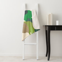 Bloementuin kleurblokken sherpa deken