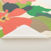 Bloementuin kleurblokken sherpa deken (3/4)