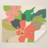 Bloementuin kleurblokken sherpa deken (Voorkant (horizontaal))