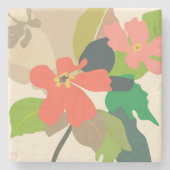 Bloementuin kleurblokken stenen onderzetter (Voorkant)