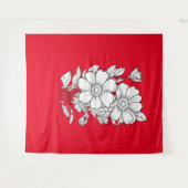 Bloementuin kleurplaat voor ontspanning wandkleed (Voorkant (horizontaal))