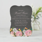 Bloementuin Krijtbord Bruids Douche Uitnodiging (Staand voorkant)