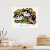Bloementuin kuikens poster (Keuken)