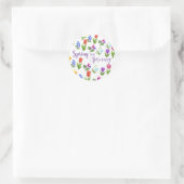 Bloementuin lente is aangebroken  ronde sticker (Tas)