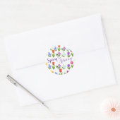 Bloementuin lente is aangebroken  ronde sticker (Envelop)