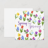 Bloementuin lente is begonnen kaart (Voorkant / Achterkant)