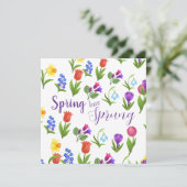 Bloementuin lente is begonnen kaart (Staand voorkant)