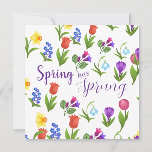 Bloementuin lente is begonnen kaart (Voorkant)