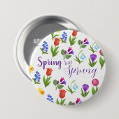 Bloementuin Lente Is Begonnen Ronde Button 7,6 Cm (Voorkant /achterkant)