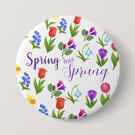 Bloementuin Lente Is Begonnen Ronde Button 7,6 Cm