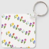 Bloementuin Lente Is Gearriveerd Sleutelhanger (Achterkant)