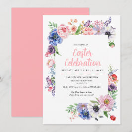 Bloementuin Lente Pasen Feest Kaart