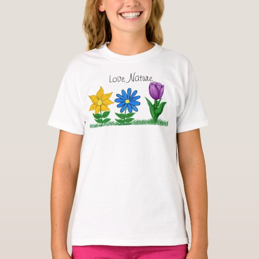 Bloementuin Meisjes T-shirt (Voorkant)