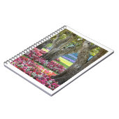 Bloementuin met bomen Fotospiraal Notitieboek (Linkerzijde)