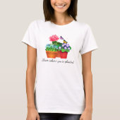 Bloementuin met Vlinder Dames T-Shirt (Voorkant)
