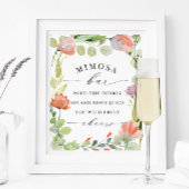 Bloementuin "Mimosa Bar" Bruids-shower bord Poster