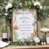 Bloementuin "Mimosa Bar" Bruids-shower bord Poster