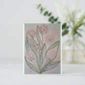 Bloementuin Mixed Media Briefkaart (Staand voorkant)