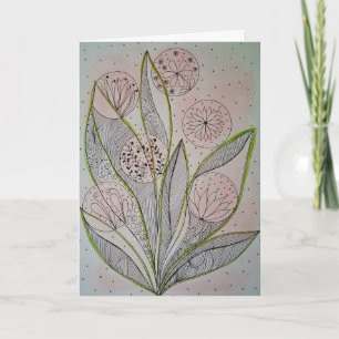 Bloementuin Mixed Media Gevouwen Wenskaart Kaart