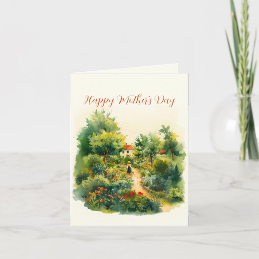 bloementuin Moederdag Feestdagen Kaart (Voorkant)