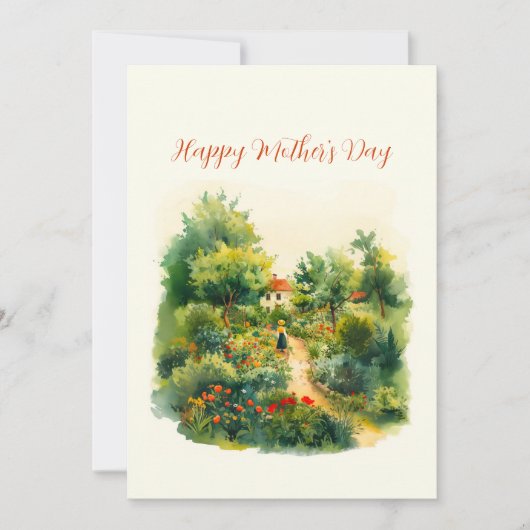 Bloementuin  Moederdag Feestdagenkaart (Voorkant)