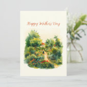 Bloementuin  Moederdag Feestdagenkaart (Staand voorkant)