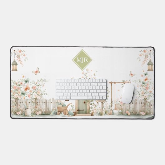 Bloementuin Monogram Bureaumat (Keyboard & Muis)