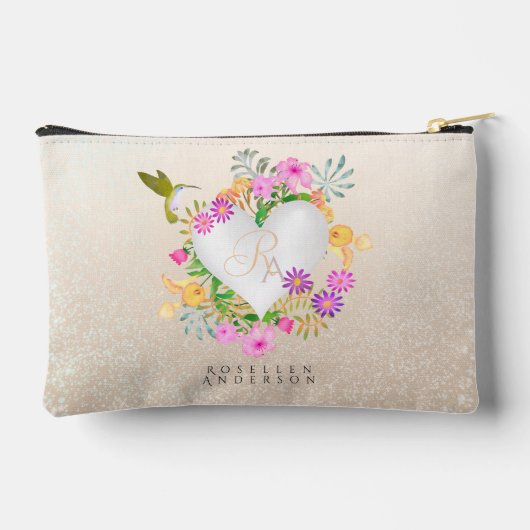 Bloementuin monogram hart beige etui (Achterkant)
