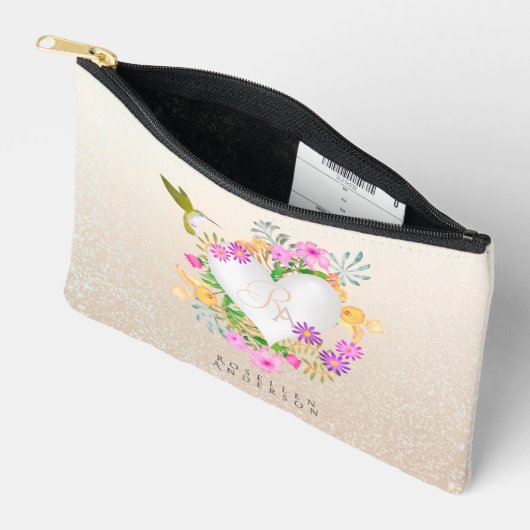 Bloementuin monogram hart beige etui (Open)