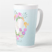 Bloementuin Monogram Hart Blauw Latte Mok (Rechterhoek)