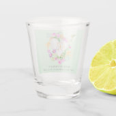 Bloementuin Monogram Hart Groen Shot Glas (Achterkant)
