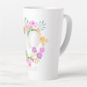 Bloementuin Monogram Hart Wit Latte Mok (Rechterhoek)