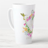 Bloementuin Monogram Hart Wit Latte Mok (Linkerhoek)