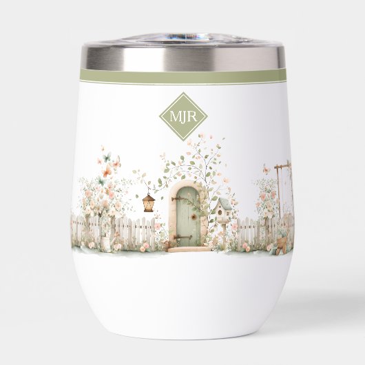 Bloementuin Monogram Waterfles (Voorkant)