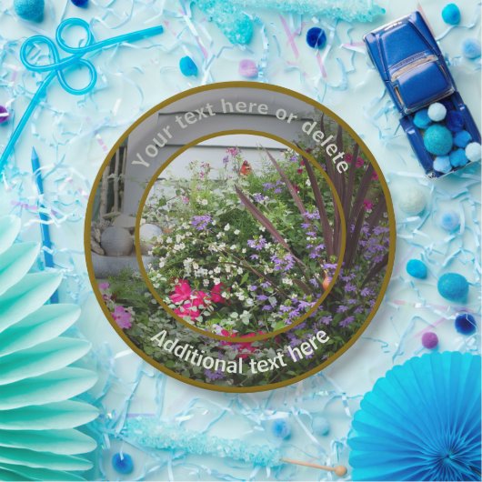 Bloementuin Natuur Gepersonaliseerde Partij Papieren Bordje (Feest)