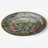 Bloementuin Natuur Gepersonaliseerde Partij Papieren Bordje (Gekanteld)