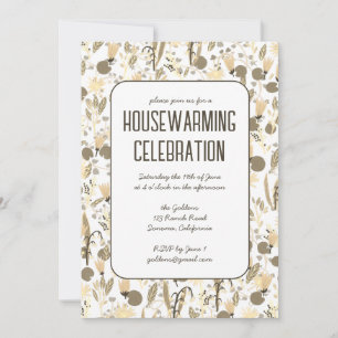 Bloementuin Neutrals Custom HOUSEWARMING PARTY Kaart